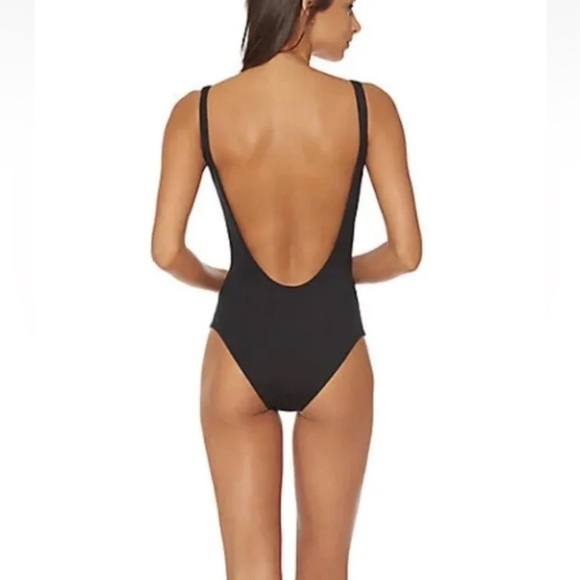 NWT Dolce Vita One Piece Swimsuit XS Macramé Cutout Black Bathing Suit Vacation - Picture 2 of 12